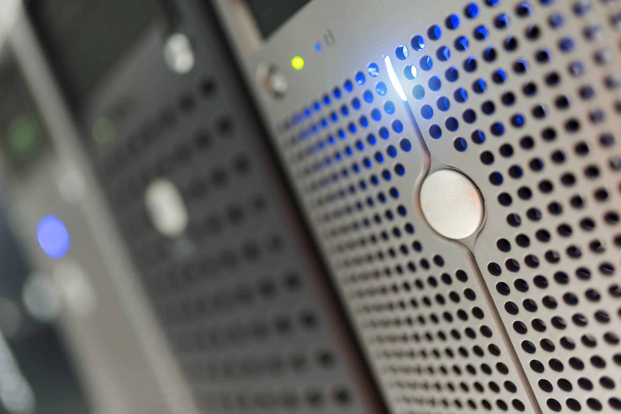 Illustrative close-up of server hardware